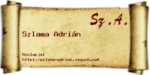 Szlama Adrián névjegykártya